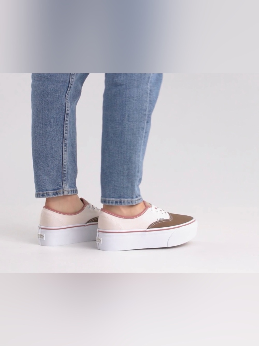 Vans Women’s Brown & Cream Platform Authentic with Pink Trim - Picture 6 of 9